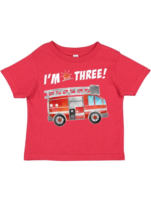 I'm 3 Fire Truck 3rd Birthday Boys or Girls Toddler T-Shirt