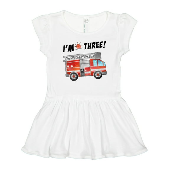 Inktastic I'm 3 Fire Truck 3rd Birthday Girls Toddler Dress