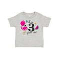 thumbnail image 1 of Inktastic I'm 3 Years Old with Flamingo and Flowers Girls Toddler T-Shirt, 1 of 5