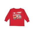 thumbnail image 1 of Inktastic I'm 4 Fire Truck 4th Birthday Boys or Girls Long Sleeve Toddler T-Shirt, 1 of 5