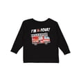 thumbnail image 1 of Inktastic I'm 4 Fire Truck 4th Birthday Boys or Girls Long Sleeve Toddler T-Shirt, 1 of 5