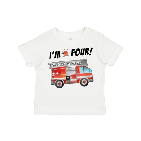 Inktastic I'm 4 Fire Truck 4th Birthday Boys or Girls Toddler T-Shirt
