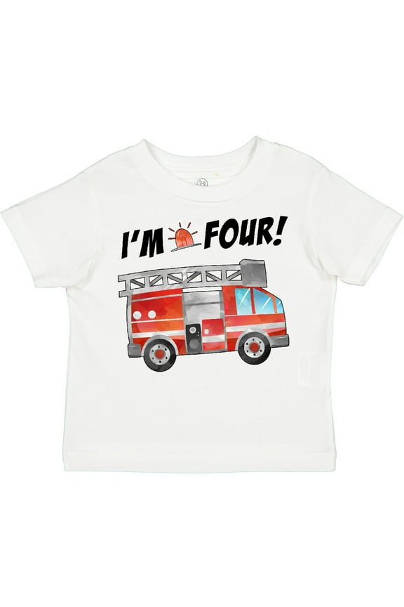 I'm 4 Fire Truck 4th Birthday Boys or Girls Toddler T-Shirt