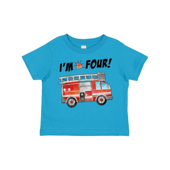Inktastic I'm 4 Fire Truck 4th Birthday Boys or Girls Toddler T-Shirt