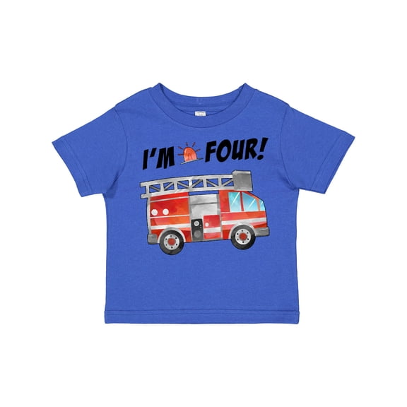 Inktastic I'm 4 Fire Truck 4th Birthday Boys or Girls Toddler T-Shirt