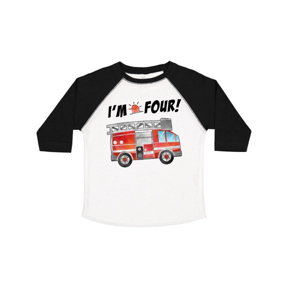 Inktastic I'm 4 Fire Truck 4th Birthday Boys or Girls Toddler T-Shirt