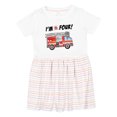 thumbnail image 1 of Inktastic I'm 4 Fire Truck 4th Birthday Girls Toddler Dress, 1 of 5