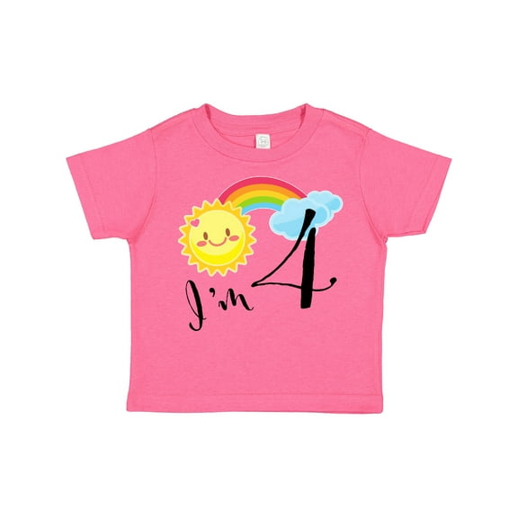 Inktastic I'm 4 Fourth Birthday Sun Rainbow Boys or Girls Toddler T-Shirt