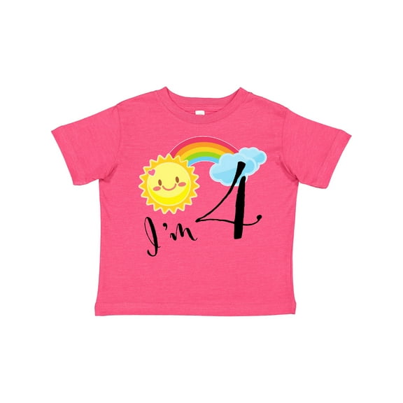 Inktastic I'm 4 Fourth Birthday Sun Rainbow Boys or Girls Toddler T-Shirt