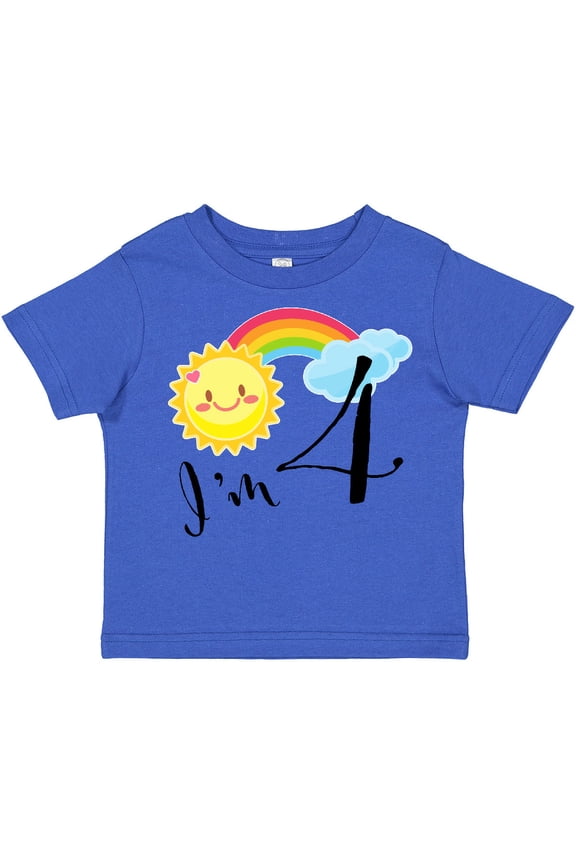 I'm 4 Fourth Birthday Sun Rainbow Boys or Girls Toddler T-Shirt