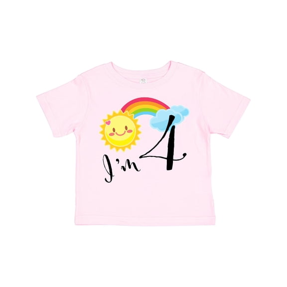 Inktastic I'm 4 Fourth Birthday Sun Rainbow Boys or Girls Toddler T-Shirt
