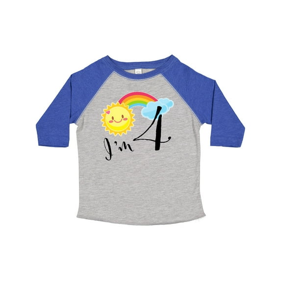 Inktastic I'm 4 Fourth Birthday Sun Rainbow Boys or Girls Toddler T-Shirt