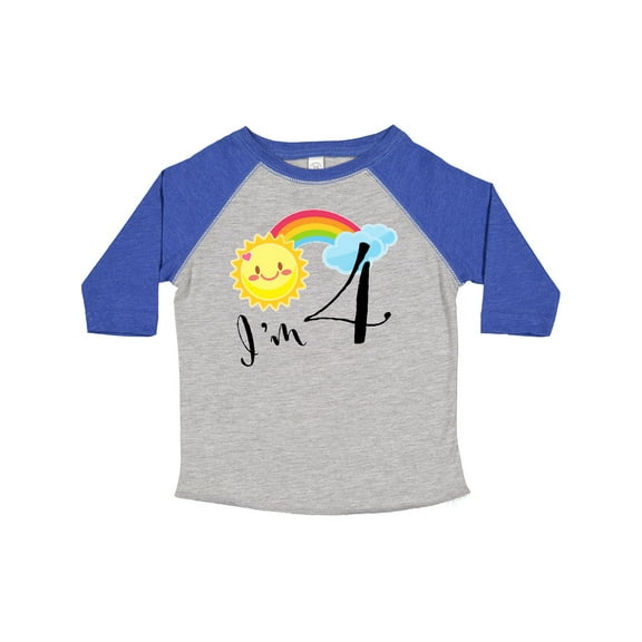 Inktastic I'm 4 Fourth Birthday Sun Rainbow Boys or Girls Toddler T-Shirt