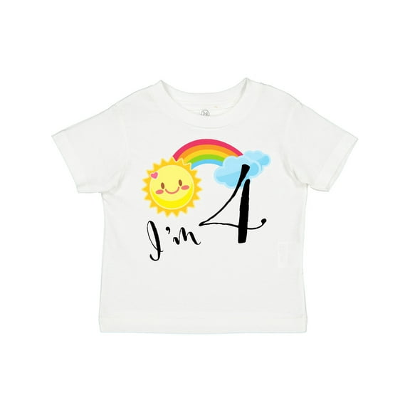 Inktastic I'm 4 Fourth Birthday Sun Rainbow Boys or Girls Toddler T-Shirt