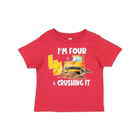 Inktastic I'm 4 and Crushing It Construction 4th Birthday Boys or Girls Toddler T-Shirt