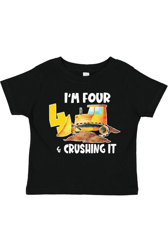 I'm 4 and Crushing It Construction 4th Birthday Boys or Girls Toddler T-Shirt