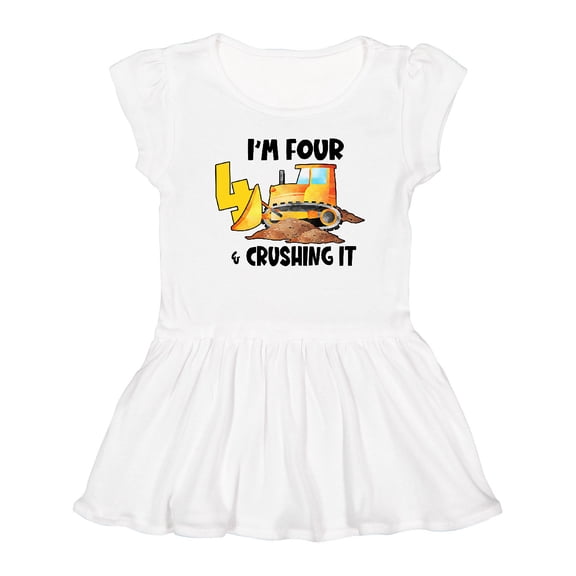 Inktastic I'm 4 and Crushing It Construction 4th Birthday Girls Toddler Dress