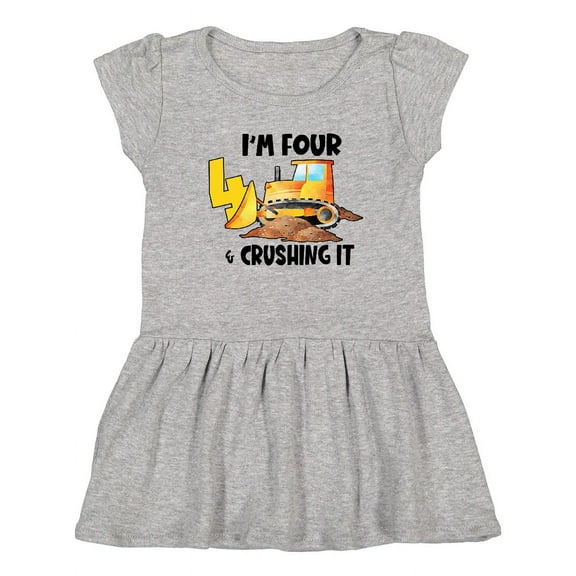Inktastic I'm 4 and Crushing It Construction 4th Birthday Girls Toddler Dress