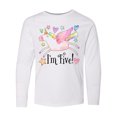 thumbnail image 1 of Inktastic I'm 5 Cute Rainbow Unicorn with Stars and Hearts Long Sleeve Youth T-Shirt, 1 of 5