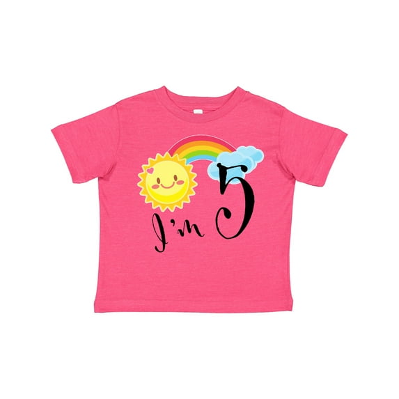 Inktastic I'm 5 Fifth Birthday Sun Rainbow Boys or Girls Toddler T-Shirt