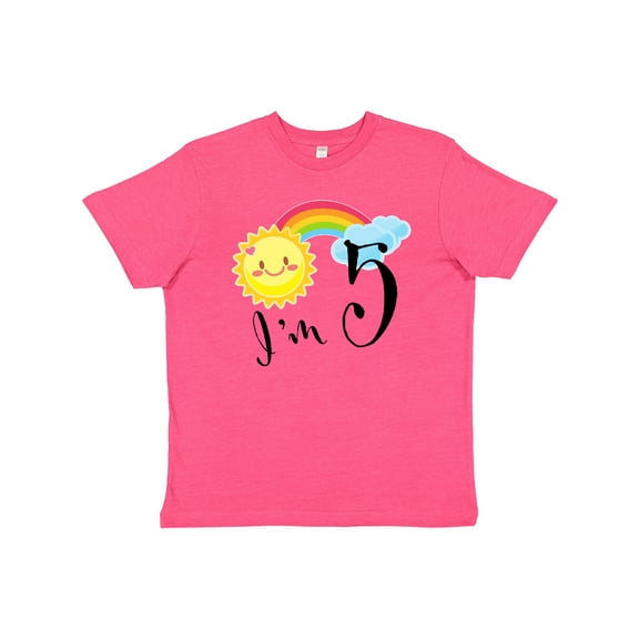 Inktastic I'm 5- Fifth Birthday Sun Rainbow Youth T-Shirt