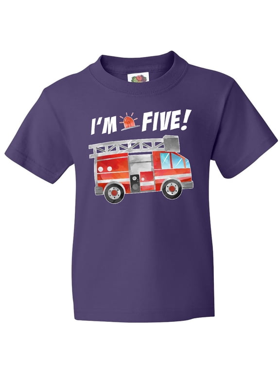 I'm 5 Fire Truck 5th Birthday Youth T-Shirt