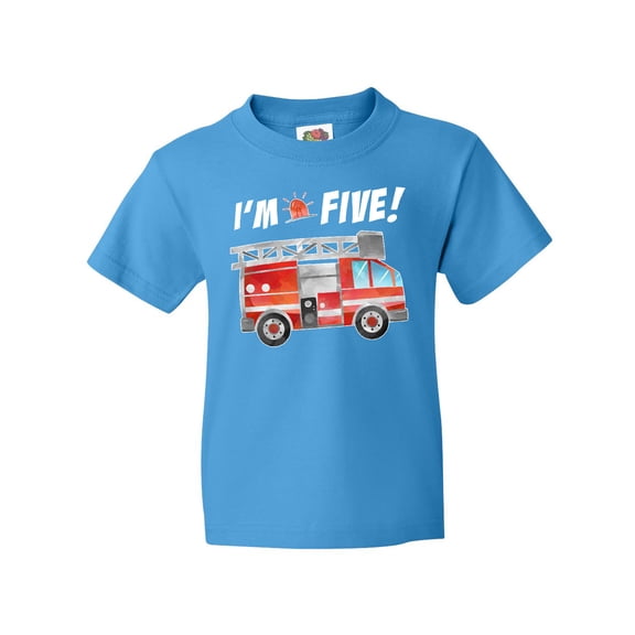 Inktastic I'm 5 Fire Truck 5th Birthday Youth T-Shirt