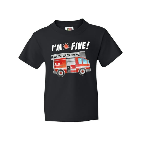 Inktastic I'm 5 Fire Truck 5th Birthday Youth T-Shirt