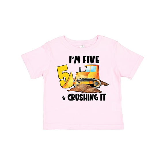 Inktastic I'm 5 and Crushing It Construction 5th Birthday Boys or Girls Toddler T-Shirt