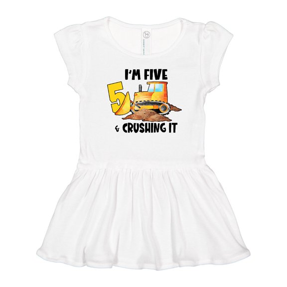 Inktastic I'm 5 and Crushing It Construction 5th Birthday Girls Toddler Dress