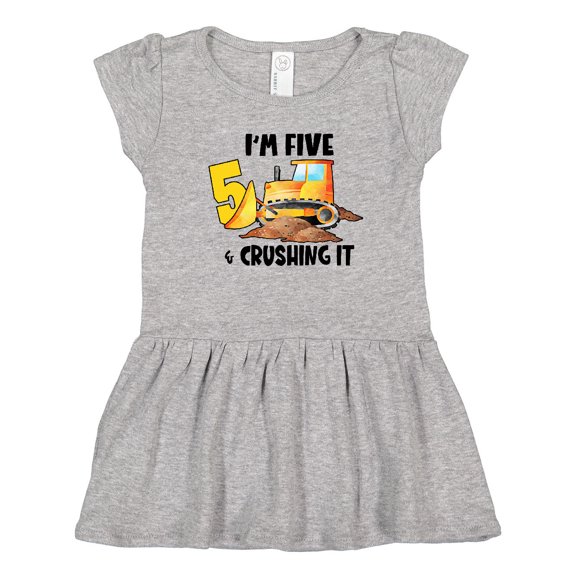 Inktastic I'm 5 and Crushing It Construction 5th Birthday Girls Toddler Dress