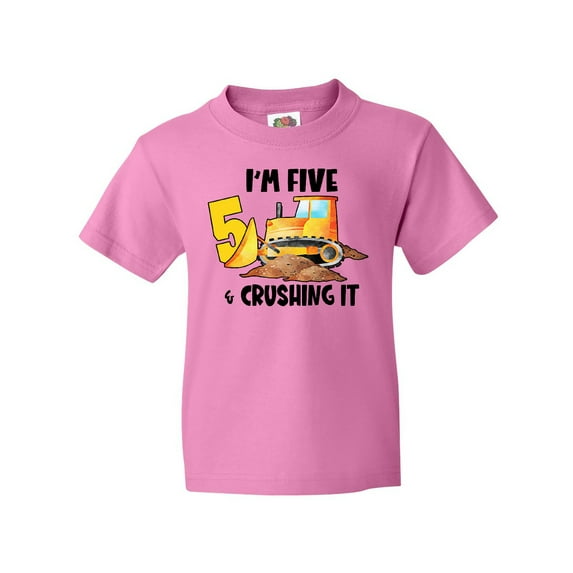 Inktastic I'm 5 and Crushing It Construction 5th Birthday Youth T-Shirt