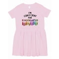 thumbnail image 1 of Inktastic I'm Cray Cray for Kindergarten Fun Crayons Girls Toddler Dress, 1 of 5
