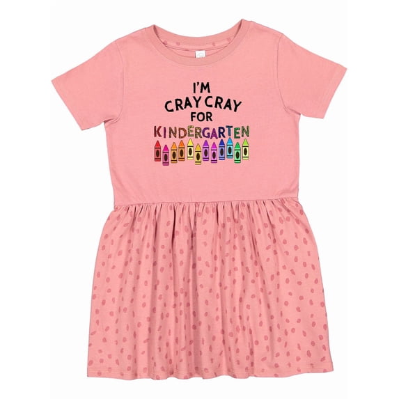 Inktastic I'm Cray Cray for Kindergarten Fun Crayons Girls Toddler Dress