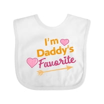 Inktastic I'm Daddy's Favorite with Arrow and Hearts in Pink Boys or Girls Baby Bib