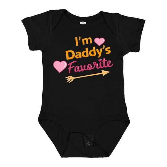Inktastic I'm Daddy's Favorite with Arrow and Hearts in Pink Boys or Girls Baby Bodysuit