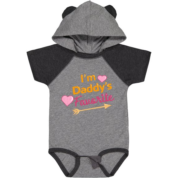 Inktastic I'm Daddy's Favorite with Arrow and Hearts in Pink Boys or Girls Baby Bodysuit