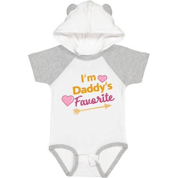 Inktastic I'm Daddy's Favorite with Arrow and Hearts in Pink Boys or Girls Baby Bodysuit