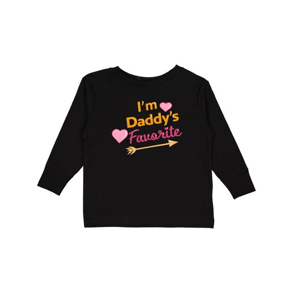 Inktastic I'm Daddy's Favorite with Arrow and Hearts in Pink Boys or Girls Long Sleeve Toddler T-Shirt
