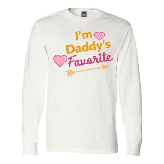 Inktastic I'm Daddy's Favorite with Arrow and Hearts in Pink Long Sleeve T-Shirt