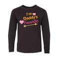 thumbnail image 1 of Inktastic I'm Daddy's Favorite with Arrow and Hearts in Pink Long Sleeve Youth T-Shirt, 1 of 5