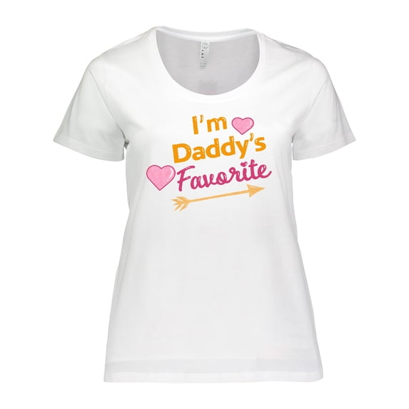 Inktastic I'm Daddy's Favorite with Arrow and Hearts in Pink Women's Plus Size T-Shirt