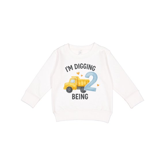 Inktastic I'm Digging Being 2 Birthday Truck Toddler Sweatshirt