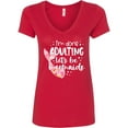 thumbnail image 1 of Inktastic I'm Done Adulting Let's Be Mermaids with Pink Mermaid Tail Women's V-Neck T-Shirt, 1 of 5