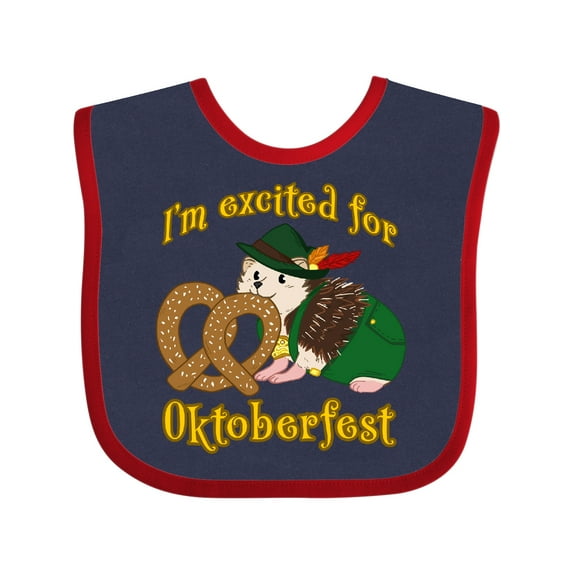 Inktastic I'm Excited for Oktoberfest with Cute Hedgehog Boys or Girls Baby Bib