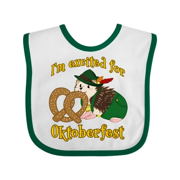 Inktastic I'm Excited for Oktoberfest with Cute Hedgehog Boys or Girls Baby Bib