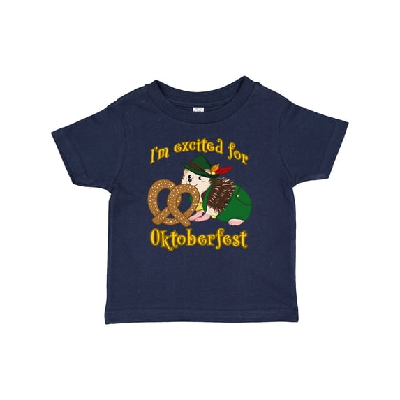 Inktastic I'm Excited for Oktoberfest with Cute Hedgehog Boys or Girls Baby T-Shirt