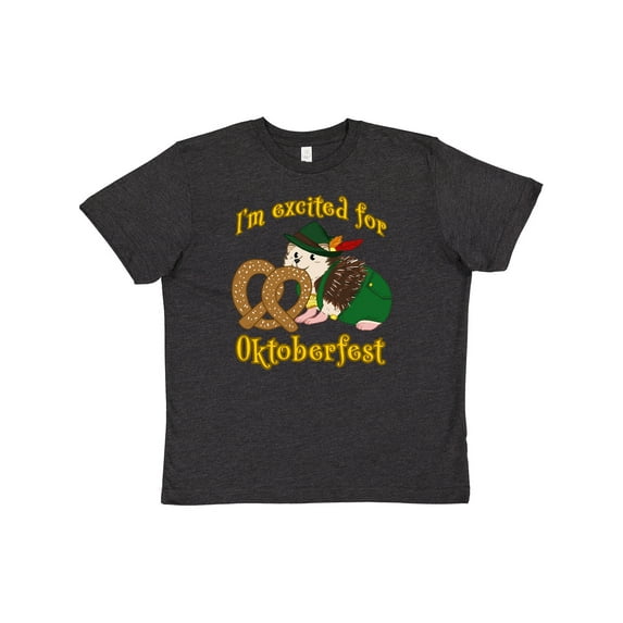Inktastic I'm Excited for Oktoberfest with Cute Hedgehog Youth T-Shirt