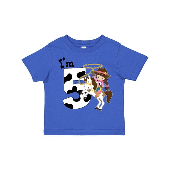 Inktastic I'm Five-cowgirl Riding Horse Birthday Girls Toddler T-Shirt