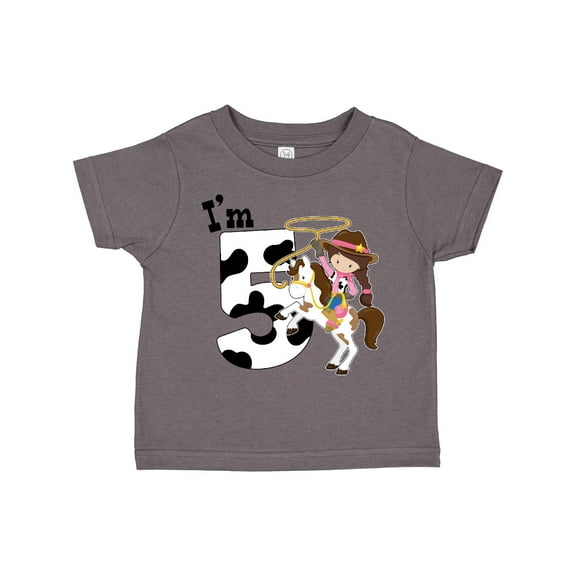 Inktastic I'm Five-cowgirl Riding Horse Birthday Girls Toddler T-Shirt